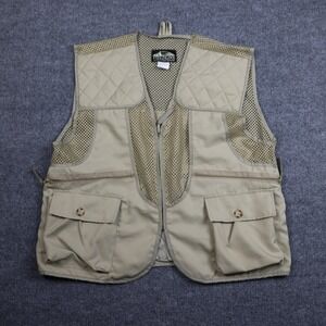 Fieldline Vest Mens Large Khaki Mesh Gamebag Hunting Fishing Multi Pocket Zip
